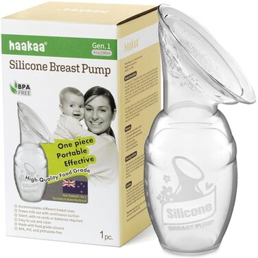 haakaa Manual Breast Pump for Breastfeeding Silicone Clear 4oz100ml