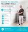 Stander Wonder Pole Slim Tension Mounted SecurityPole Elderly Floor to Ceiling TransferPole for Seniors Bathroom Grab Bar Stability Rail with Padded Handle White