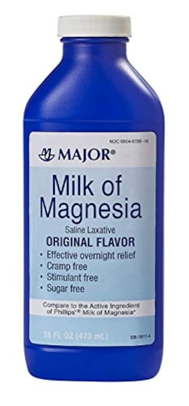 MAJOR Milk of Magnesia Saline Laxative Original Flavor Effective Overnight Relief StimulantFree SugarFree 16 Fl Oz