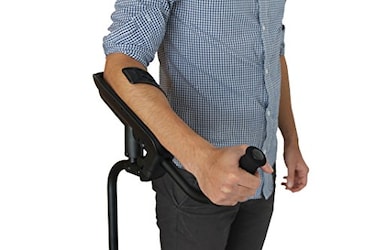 KMINA Adjustable Forearm Crutch for Adults x1 Unit Right Handed Ergonomic NonSlip Handles with Elbow Support Patented PRO Model Made in Europe