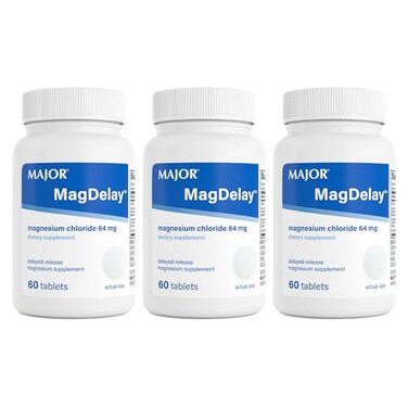 MAJOR MagDelay Magnesium Chloride 64 mg DelayedRelease Magnesium Supplement Dietary Supplement 60 Tablets 3 Pack