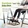 Zri Bamboo Foot Rest for Under Desk at Work Adjustable Black Bamboo Footrest for Office and Couch