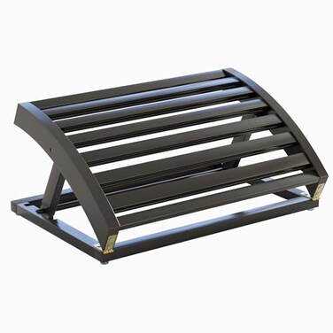 Zri Bamboo Foot Rest for Under Desk at Work Adjustable Black Bamboo Footrest for Office and Couch