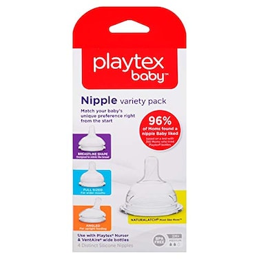 Playtex Nipple Variety Kit Medium Flow 4Count