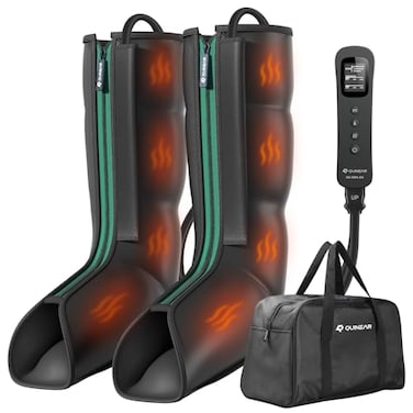 QUINEAR Leg Massager for Circulation and Pain Relief Heating Leg Compression Massager with 3 Modes Foot and Calf Massager with 3 Intensities 3 Heats Gift for Mom and Dad
