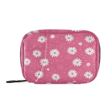 Sletend Flower Weekly Pill Organizer Case Travel Portable Pill Bag for Medicine Vitamin Large Capacity Zipper Medicine Organizer