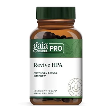 Gaia Herbs Pro Revive HPA Adrenal Health Support Supplement Energy Supplement with Cordyceps Asian Ginseng Licorice Root Prickly Ash 60 Liquid PhytoCaps 30 Servings