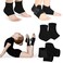 طقم دعامات الكاحل للأطفال من Tarpop، زوجان، جوارب داعمة للقدم، جوارب ضاغطة محبوكة للكاحل للوقاية من الإصابات، أسود، مقاس متوسط