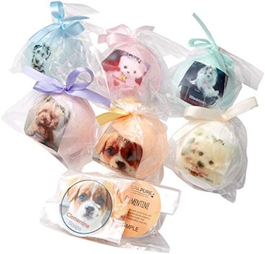 SPA PURE ADOPTAPUPPY BATH BOMBS for kids with 6 ADORABLE XL bath bombs with surprise puppy inside USA Made Handmade Natural Bath Bombs Birthday Gift idea for Kids Spa Parties