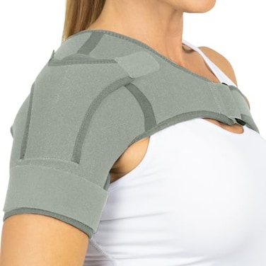 Vive Shoulder Brace for Women Men Injury Recovery Compression Support Sleeve for Rotator Cuff Injuries Arthritis Sprain Dislocation PT Targeted Inflammation Pain Relief Grey Medium