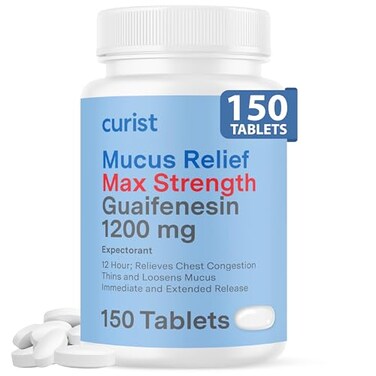 Curist Guaifenesin 1200 Mg Extended Release Tablets 150 Count Maximum Strength Mucus Relief Tablets OTC Clear Congestion