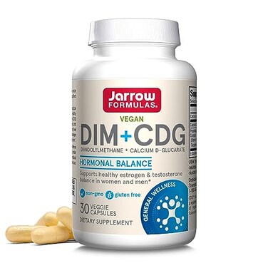 كبسولات جارو فورميلاز DIM بالإضافة إلى CDG النباتية، 30 كبسولة، مكمل غذائي DIM لتوازن الهرمونات، غير معدل وراثيًا، خالٍ من الغلوتين