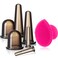 BBTO Silicone Facial Cupping Set Vacuum Massage Cup Kit for Body Face Neck Back and Eye 6 Cups and Exfoliating BrushBlack