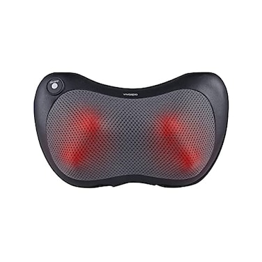 Vivitar Shiatsu Neck Back Massager with Heat Deep Kneading Massage Pillow for Neck Shoulders Back Legs Portable Electric Massager for Home Office Car