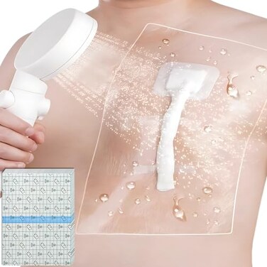 SinaiSea Shower Protector Dialysis Catheter Shower Cover Pd Catheter Shower Shields Dialysis Port Waterproof Picc Line Patch Wound Bandage for Showering 6x10 50 Pack