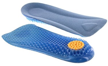 CALTO Height Increase Elevator Half Insole for Men 12 inch Taller Heel Lift Insert Silicon Honeycomb Shaped Gel