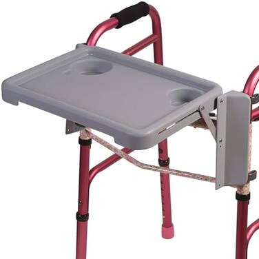DMI Walker Tray Rollator Tray Mobility and Walker Accessory Tray Table Fits Most Standard Walkers Folding with Two Cup Holders and Tool Free Assembly 16 x 118 inch
