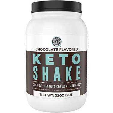 Left Coast Keto Meal Replacement Shakes Chocolate 2lbs Low Carb Keto Protein Shake Mix MCT Powder Grass Fed Hydrolyzed Collagen Peptides Keto Breakfast Shake 20g Fat 14g Protein 1 Net Carb Zero Sugar