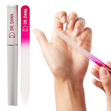 Dr. Dana Glass Nail File with Case This Premium Glass fingernail File for Natural Nails is a DoubleSided Etched Crystal Nail File with Protective Travel case Professional Nail File by Dr Dana