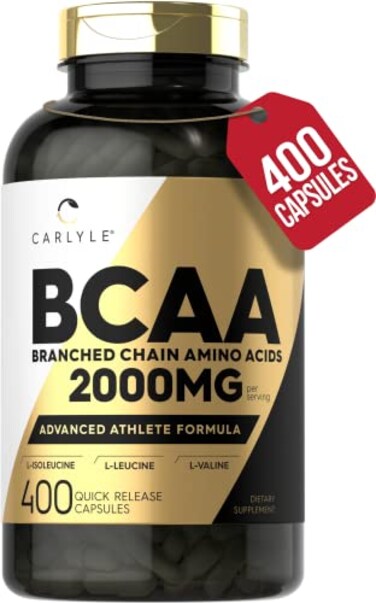 Carlyle BCAA Capsules 2000mg 400 Powder Pills