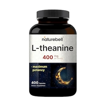 NatureBell LTheanine Supplement 400 Capsules 400mg Max Potency Amino Acid Support for Relaxation Calm and Focus NonDrowsy FreeForm Formula