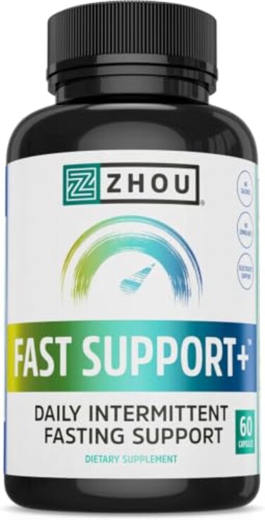 مكمل غذائي نباتي من Zhou Fast Support، يحتوي على إلكتروليتات الصيام، خالٍ من السكر، وأملاح الصيام المتقطع، مناسب للنساء والرجال، مع المغنيسيوم، كلوريد الصوديوم، والبوتاسيوم. 60 كبسولة نباتية.