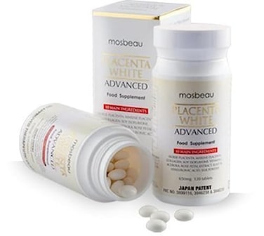 Mosbeau Placenta White Advanced Supplement for Skin Whitening 2015 Japan Patented Twice As Effective As Glutathione 120 Tablets