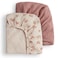 Blissful Diary Muslin Mini Crib Sheets Pack and Play Mattress Sheets Fitted for Pack N Play Soft Cotton for Boys Girls 2 PackDusty PinkRainbow