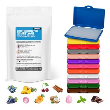Carmel Orthodontic Wax in Assorted Scented Box Pack of 12 Relief Wax for Braces