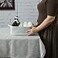 XUANGUO Medium Woven Cotton Rope Storage Basket with Handles Light Grey