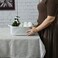 XUANGUO Medium Woven Cotton Rope Storage Basket with Handles Light Grey