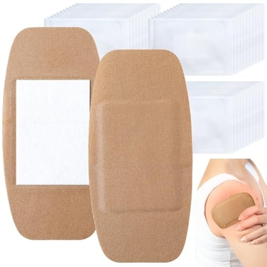 Geiserailie 40 Pcs Extra Large Flexible Adhesive Bandages 6x3 Fabric Bandages with NonStick Pad Latex Free Painless Removal for Wound Care and First Aid