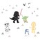 Lambs &amp; Lambs Ivy Star Wars Classic Wall Decals Yoda Darth Vader R2D2 C3PO