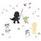 Lambs &amp; Lambs Ivy Star Wars Classic Wall Decals Yoda Darth Vader R2D2 C3PO