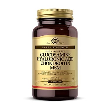 Solgar Glucosamine Hyaluronic Acid Chondroitin MSM 120 Tablets Supports Healthy Joints Supports Range of Motion Flexibility Extra Strength Shellfish Free NonGMO Gluten Free 40 Servings