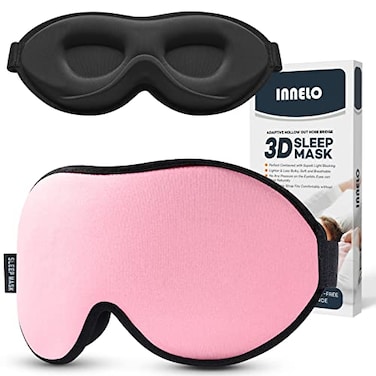 INNELO Sleep Mask for Side Sleeper Eye Mask Sleeping Women Men 100 Light Blocking 3D Contoured Cup Sleeping Mask Soft No Eye Pressure Cover Blindfold Night Shade for Travel Nap Yoga Pink