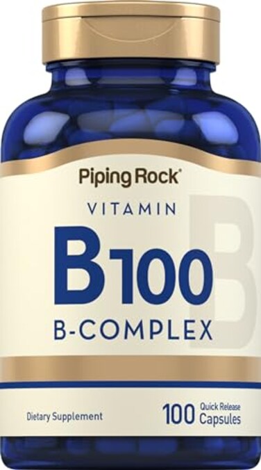 Piping Rock Vitamin B100 Complex 100 Capsules Vitamins B12 B1 B2 B6