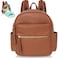 MOMINSIDE Small Diaper Bag Backpack Mini Diaper Bag with 11 Pockets Leather diaper backpack Baby Diaper Bag for Baby Girls 2 Insulated Pockets Stroller Straps Brown