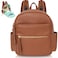 MOMINSIDE Small Diaper Bag Backpack Mini Diaper Bag with 11 Pockets Leather diaper backpack Baby Diaper Bag for Baby Girls 2 Insulated Pockets Stroller Straps Brown