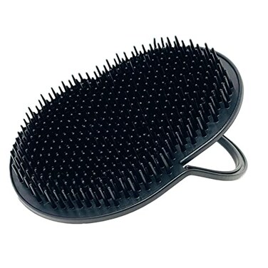G.B.S Gents Palm Pocket Shampoo Brush Scalp Massager for Men Women with Round Bristles Ergonomic Grip Made in USA Black Peine para Cabello