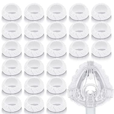 Sosation 24 Pack Mask Liners Full Face Reusable Soft Mask Covers Reduce Air Leaks and Blisters Washable Cushion CoversWhite