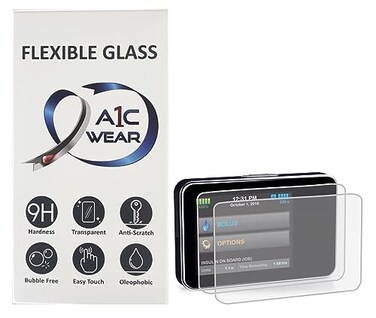 واقي شاشة زجاجي مرن A1C WEAR 9H لمضخات الأنسولين Tandem tSlim X2 و tFlex، لا يتشقق أو يتكسر، مقاوم للخدش وبصمات الأصابع، عبوة من قطعتين