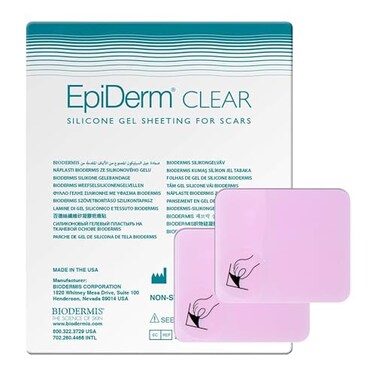 BIODERMIS EpiDerm Patch ProfessionalGrade Silicone Scar Sheets for Small Keloid Hypertrophic Scars Soft Flexible Reusable Scar Treatment Custom Fit UltraThin Discreet 2 x 25 Clear 1 Pair