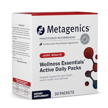 Metagenics Wellness Essentials Active Daily Packs with Glucosamine Chondroitin MSM Magnesium Vitamin C Omega3 Supports Mobility Cartilage Bone Health 30 Packets