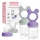 Bessentials Baby Fresh Fruit Food Feeder 2 Pack Silicone Baby Mesh Feeders for Infant Safe Self Feeding 3 Sizes Food Pouches Included Suitable for Baby 4m PurpleMisty Green