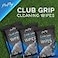ProPlay Club Grip Cleaning Wipes Powerful Cleaner Removes Grime Dirt and Sweat Restore Tackiness of Golf Club Grips Convenient Resealable Pack Unscented 3 Pack
