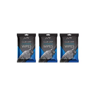 ProPlay Club Grip Cleaning Wipes Powerful Cleaner Removes Grime Dirt and Sweat Restore Tackiness of Golf Club Grips Convenient Resealable Pack Unscented 3 Pack
