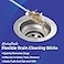 SAGEFINDS Flexible Drain Cleaning Sticks Quickly Removes Clogs Effective in Sinks Tubs Showers Easily Pulls Out Hair and Filth Long 195 Handle Disposable 12 Pack