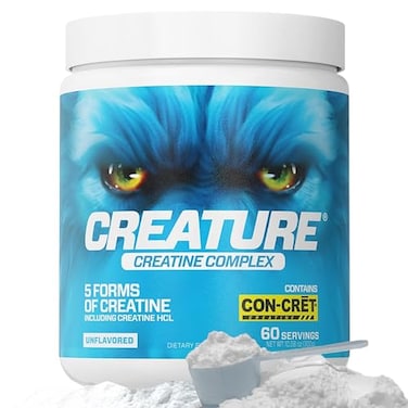 CREATURE Creatine Complex Creatine Monohydrate Powder with 5 Types of Creatine Including ConCrt Creatine HCL Promotes Muscle Strength Endurance Brain Health Unflavored 300g 60 Servings