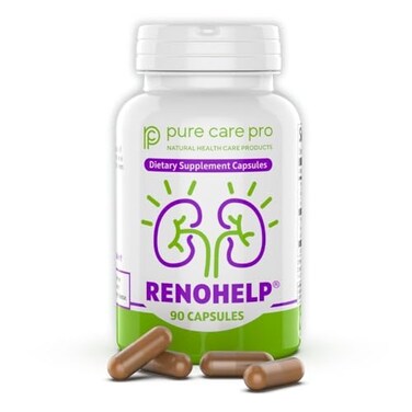 Pure Care Pro Renohelp Powerful AllNatural Kidney Support Supplement for Healthy Kidney Function Creatinine Levels and Glomerular Filtration Vegan Gluten Free 90 Capsules